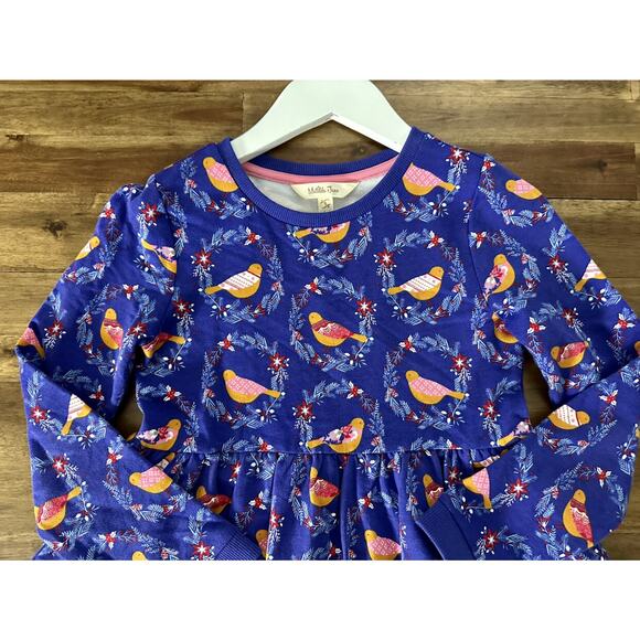 NEW Matilda Jane Moments With You Partridge Bird Floral Purple Long Sleeve Dress - Picture 3 of 7